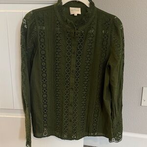 Sézane Rym Shirt in Garden Green